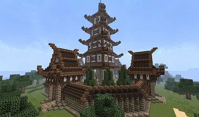 Minecraft建築地圖 The Great Pagoda 大雁塔 Minecraft中文下载站